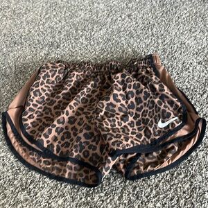 Nike Leopard Print Athletic Shorts - Brown and Black